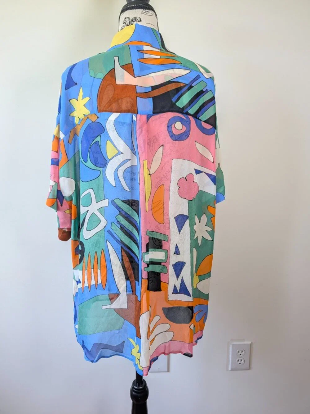 ZARA Multicolor Abstract Print Set NWT – Button-Up Shirt & Wide-Leg Pants L - Picture 8 of 11